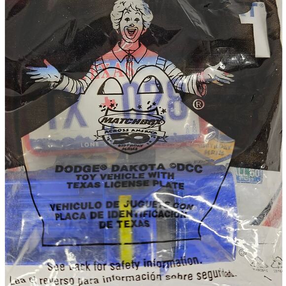 MATTEL 2002 MCDONALDS HAPPY MEAL BLUE DODGE DAKOTA DIECAST TOY TRUCK NIB - Picture 3 of 5